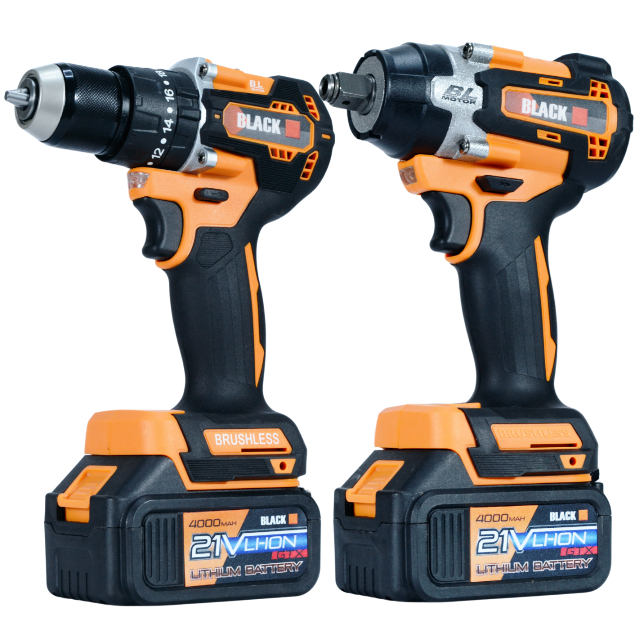 2-ühes juhtmevaba kruvikeeraja ja löökmutrivõtme tööriistakomplekt 21V 2x 4Ah