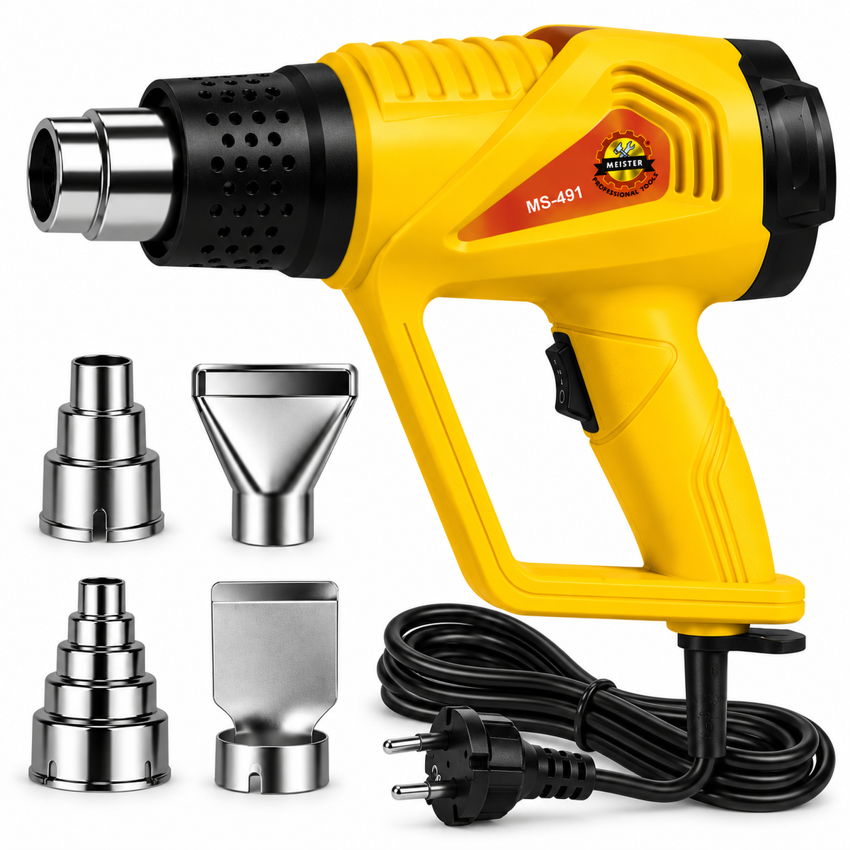 MEISTER MS-491 kuumaõhupuhur 2300W 600°C – 2 režiimi, 4 otsikut