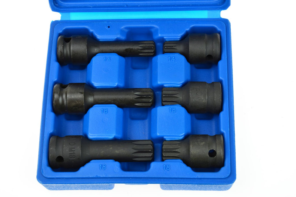 Spline Socket Set, Cr-Mo, M14 M16 M18 — 43mm and 78mm