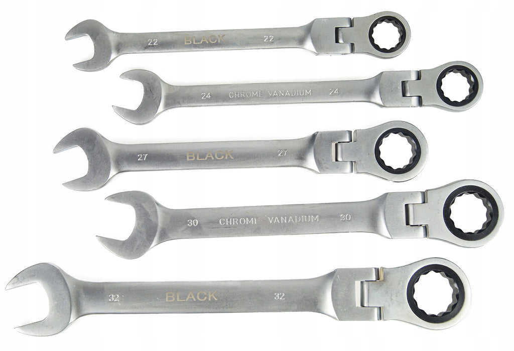 Set of 13 Combination Ratchet Wrenches 8-32mm Black