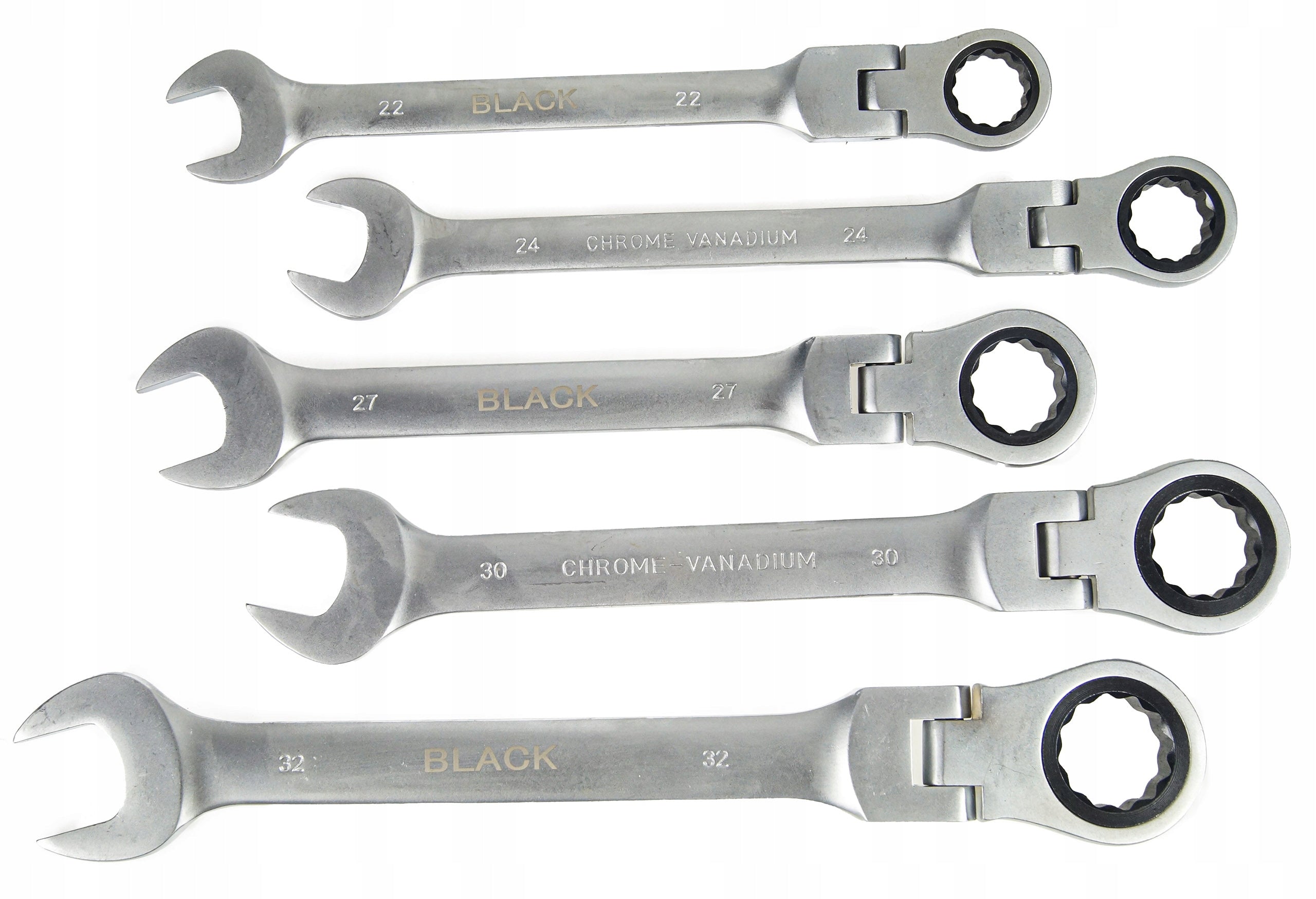 Set of 13 Combination Ratchet Wrenches 8-32mm Black