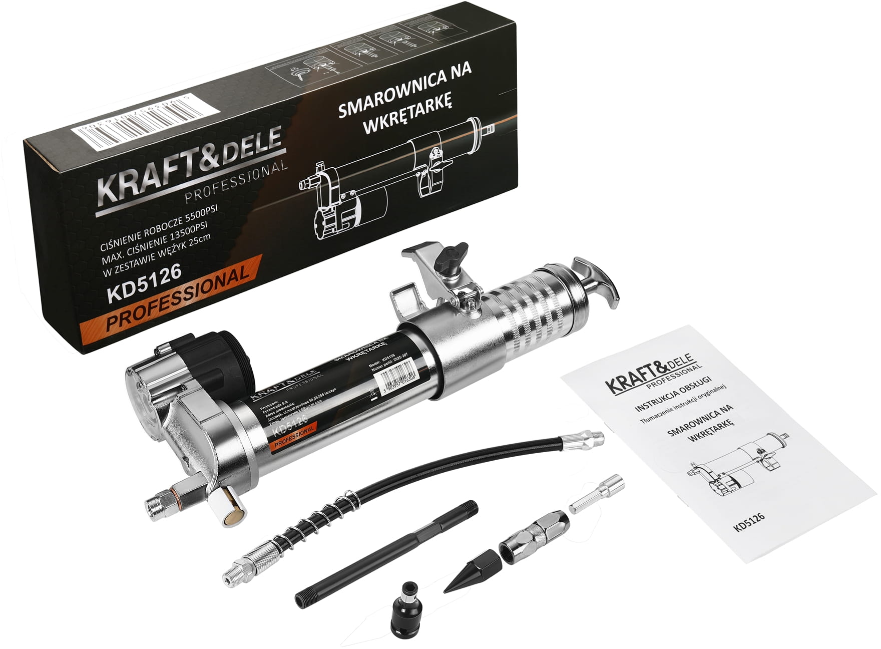GREASE GUN FOR DRILL WITH HOSE KD5126
