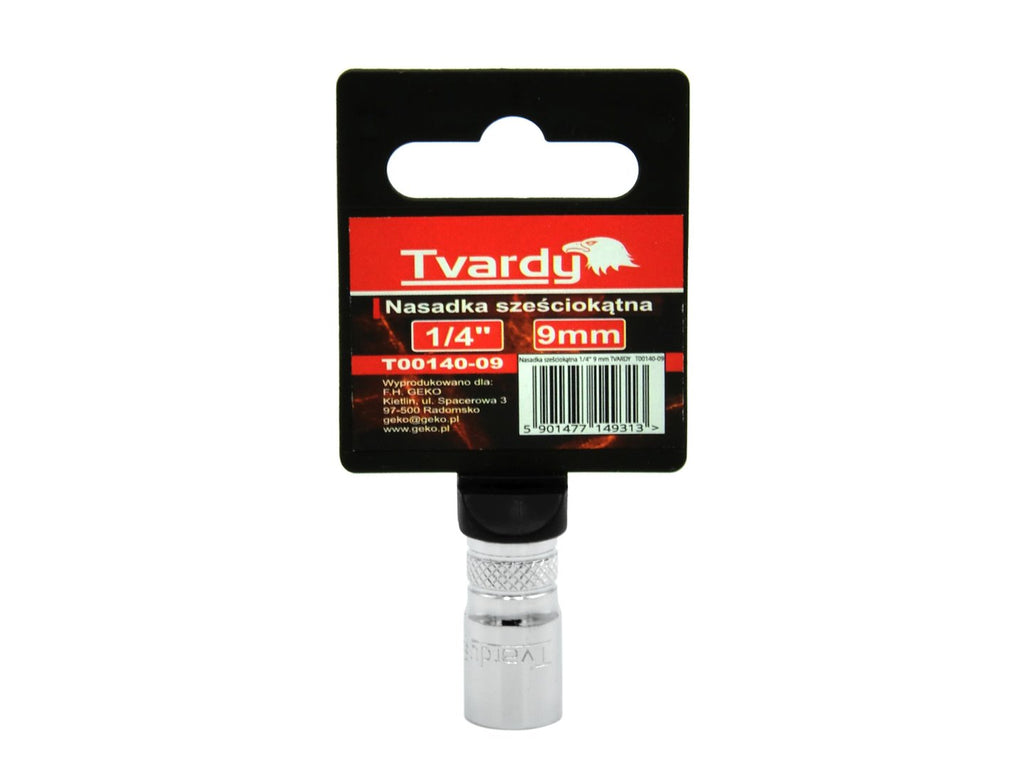 Hex Socket, 6 pt, 1/4" - 9 mm