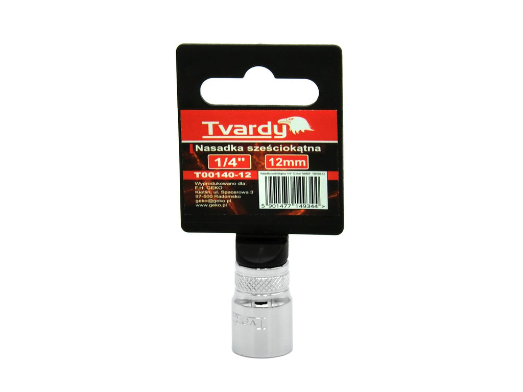 Hex socket, 6 pt, 1/4" - 12 mm
