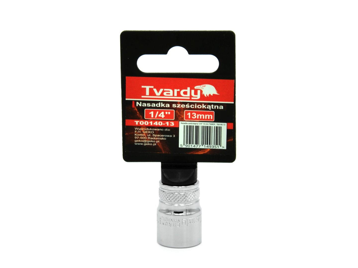 Hex socket, 6 pt, 1/4" - 13 mm