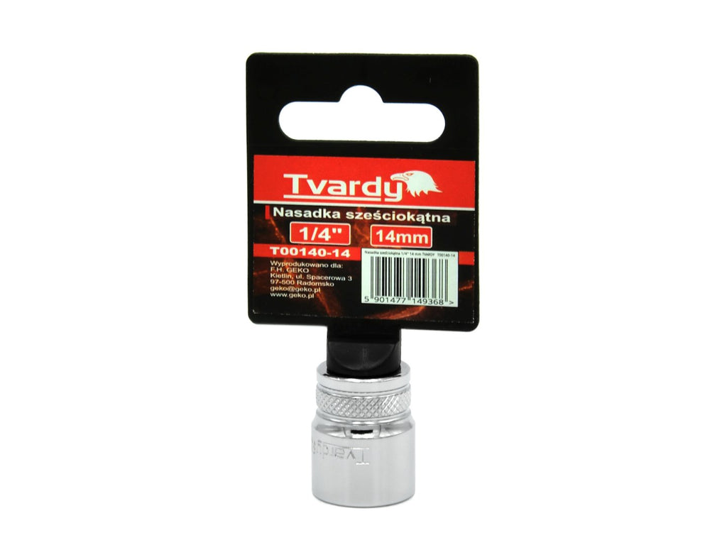 Hex socket, 6-point, 1/4" - 14 mm