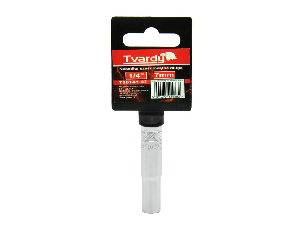 Hex deep socket, 6 pt, 1/4" - 7 mm