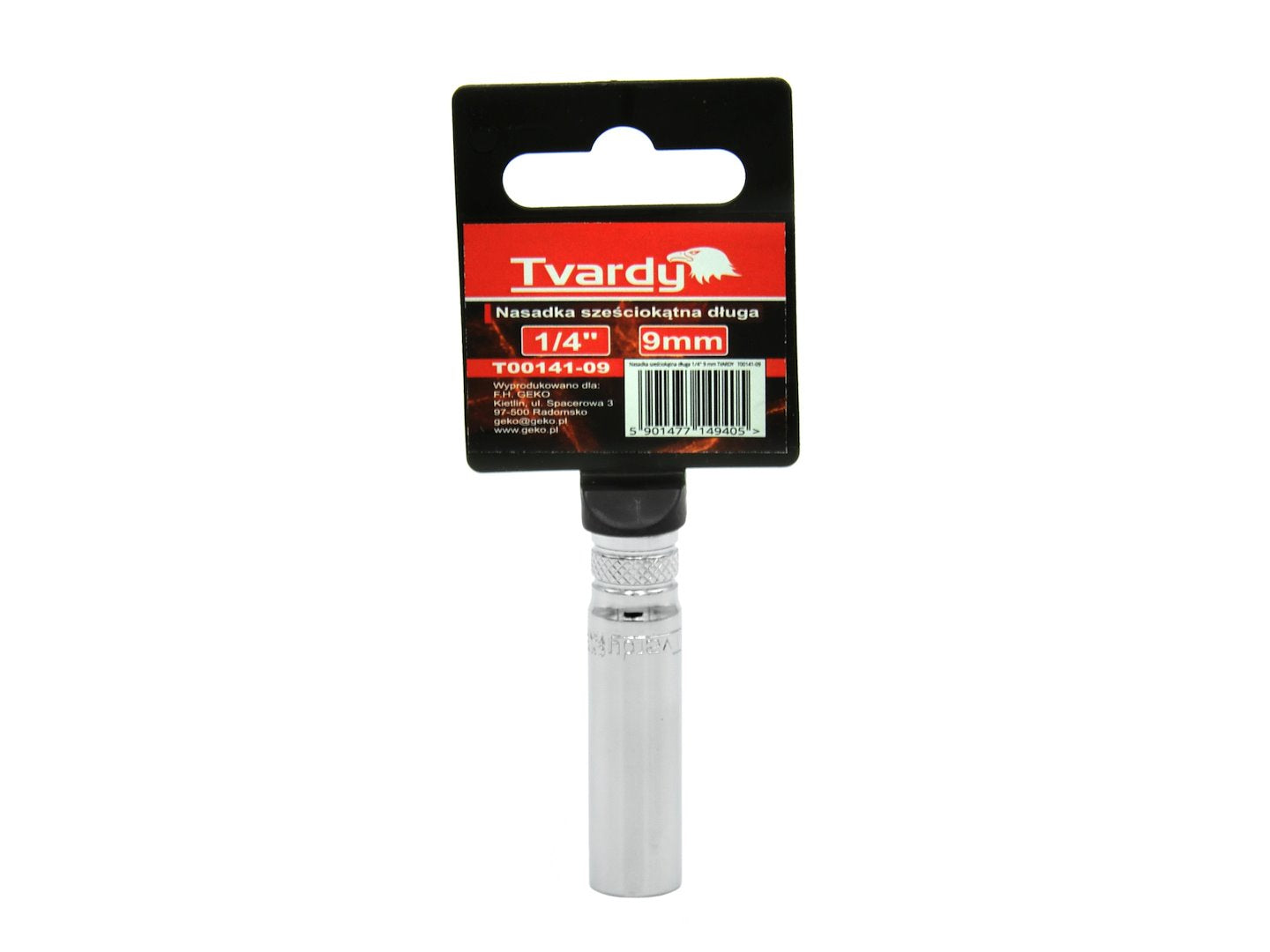 Hex Deep Socket, 6 pt, 1/4" - 9 mm