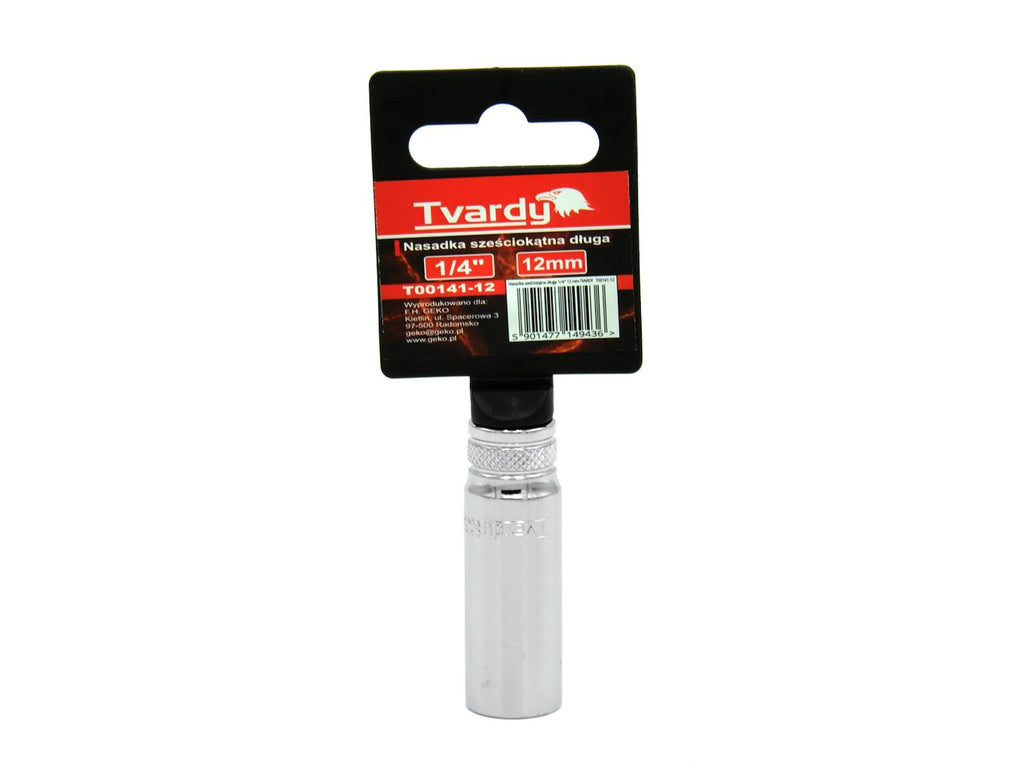 Hex deep socket, 6 pt, 1/4" - 12 mm