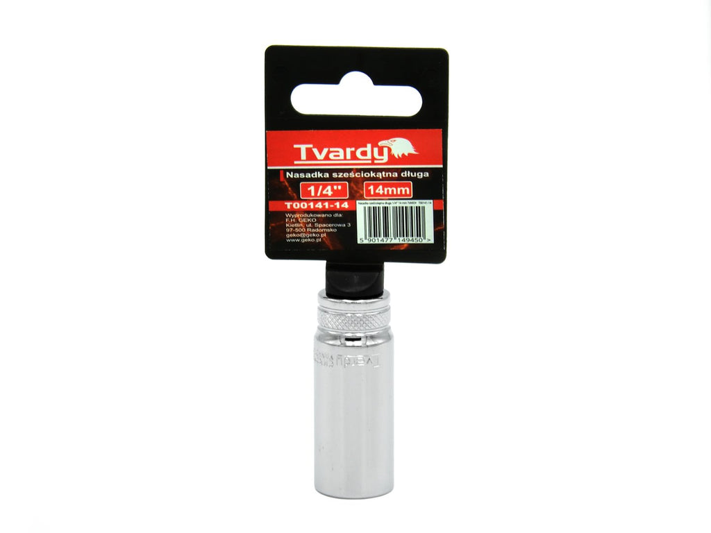Hex deep socket, 6 pt, 1/4" - 14 mm