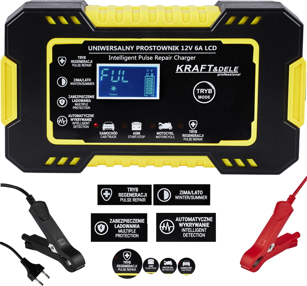 Automatic LCD Battery Charger 12V / 6A KD1290