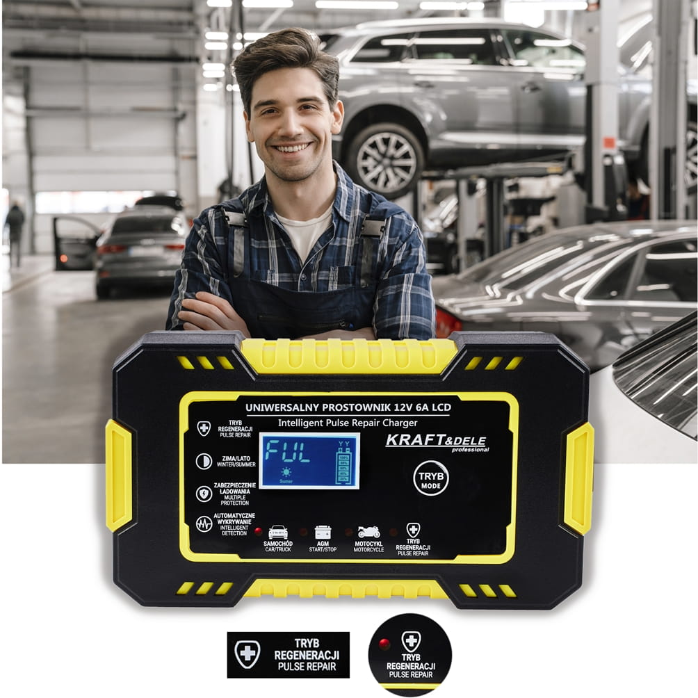 Automatic LCD Battery Charger 12V / 6A KD1290