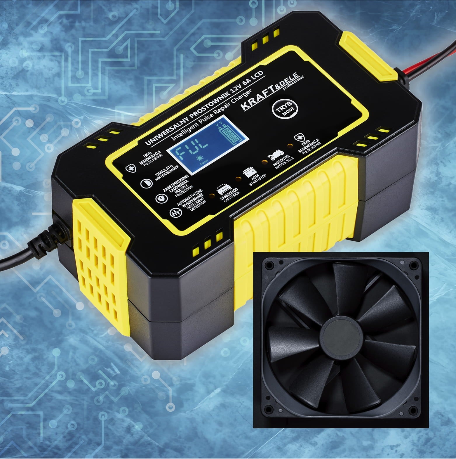Automatic LCD Battery Charger 12V / 6A KD1290