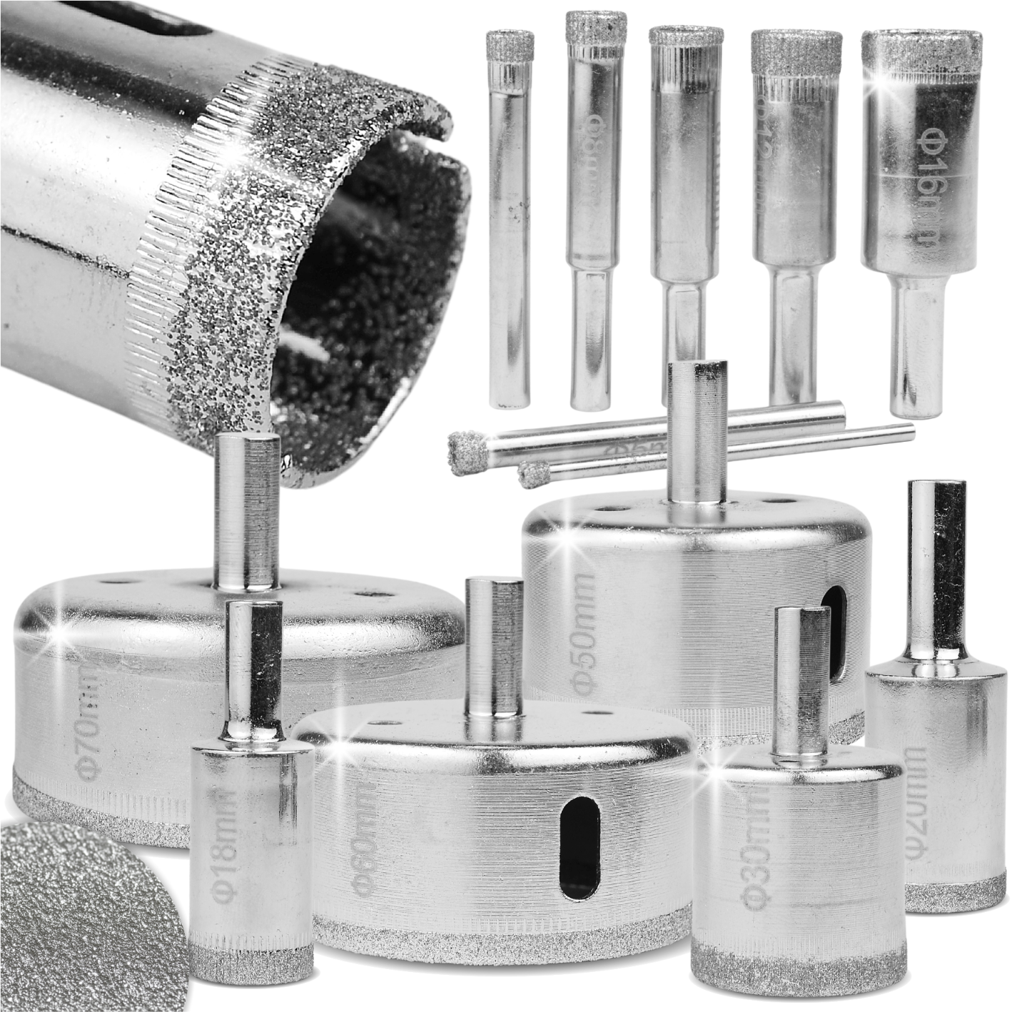 Teemantaugusaagide komplekt keraamilistele plaatidele, 14 tk