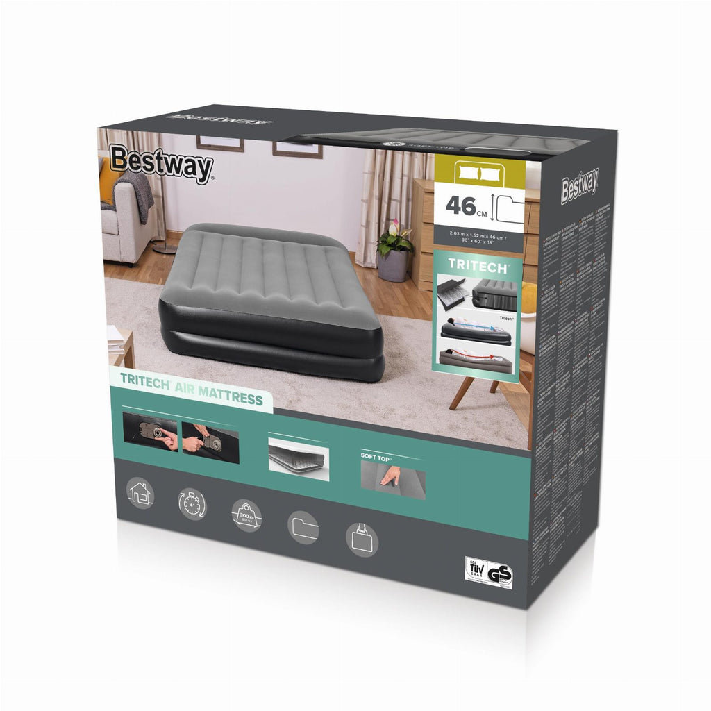 Bestway TriTech täispuhutav madrats integreeritud pumbaga 203 × 152 × 46 cm 67403