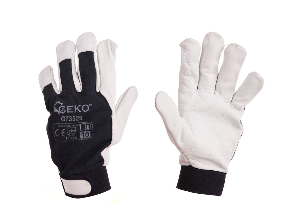 Leather Assembly Work Gloves, Goat Leather - Velcro, Size 10 (12/120) – Pack of 12