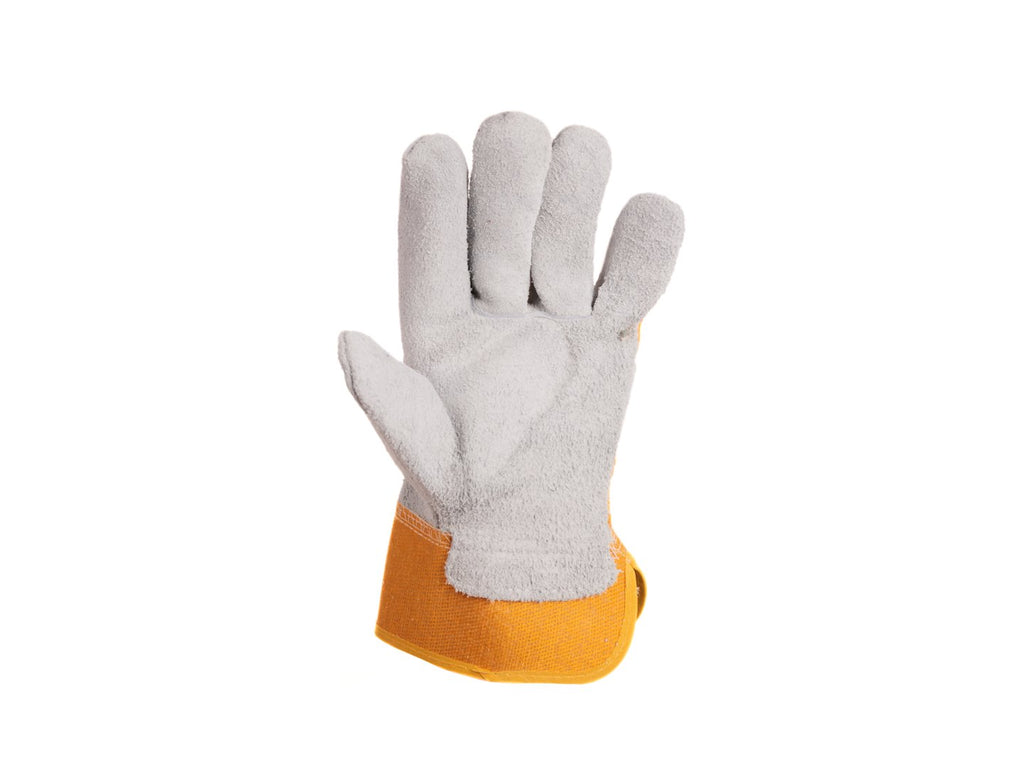 Leather gloves with polyester back – Pack of 12