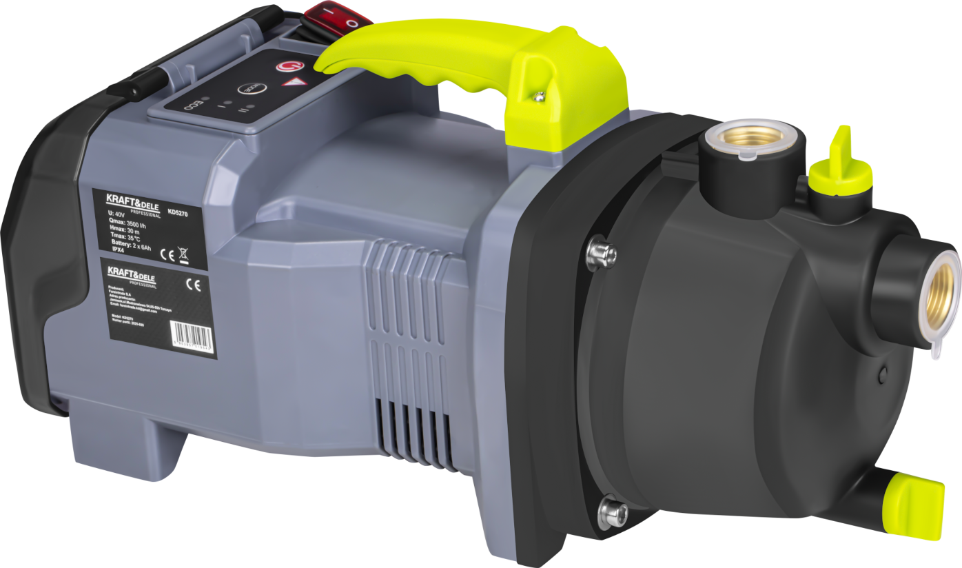 Cordless garden pump 3500L/h 2x6Ah + charger KD5270