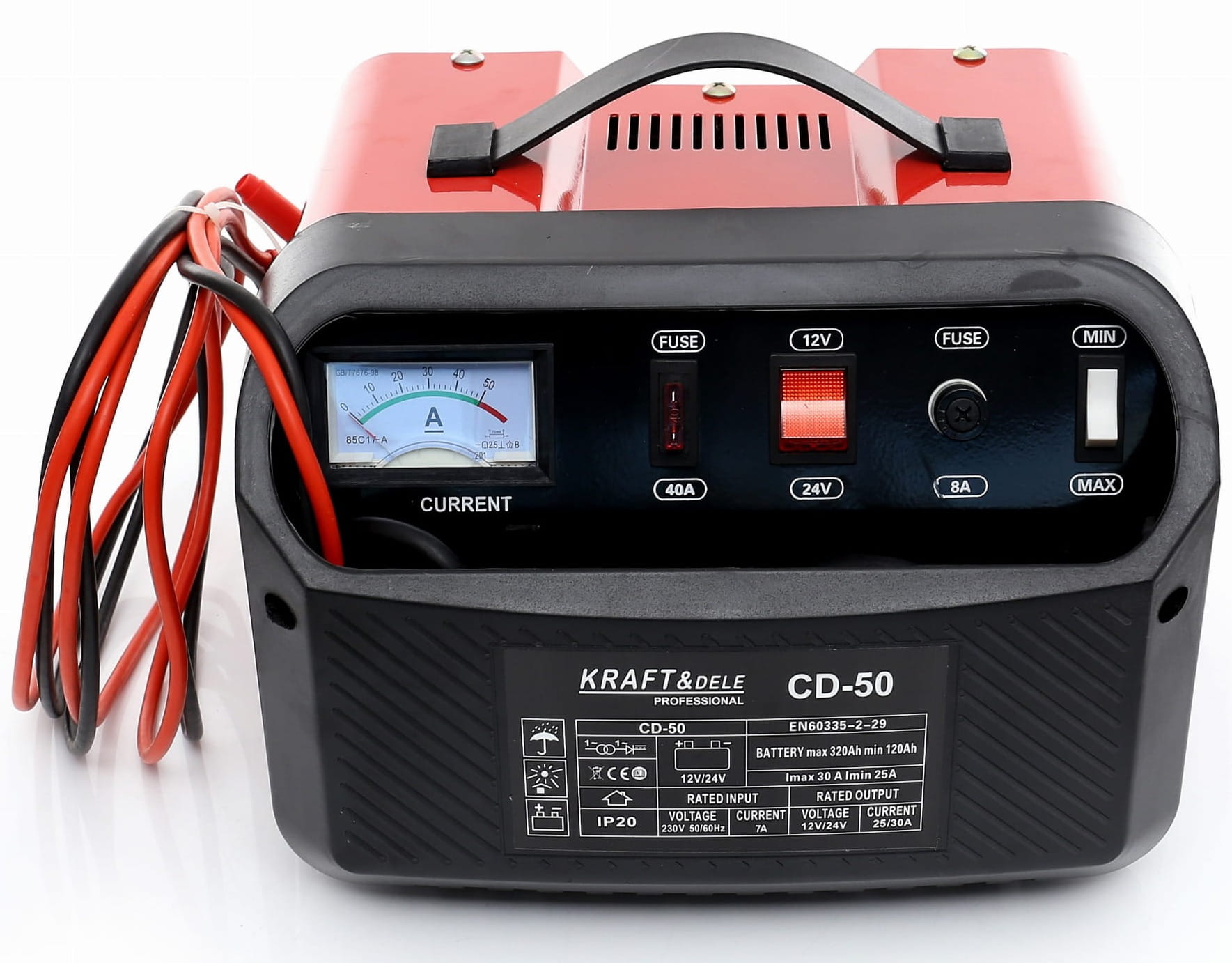 Car battery charger 12/24V 50A 320Ah KD1910