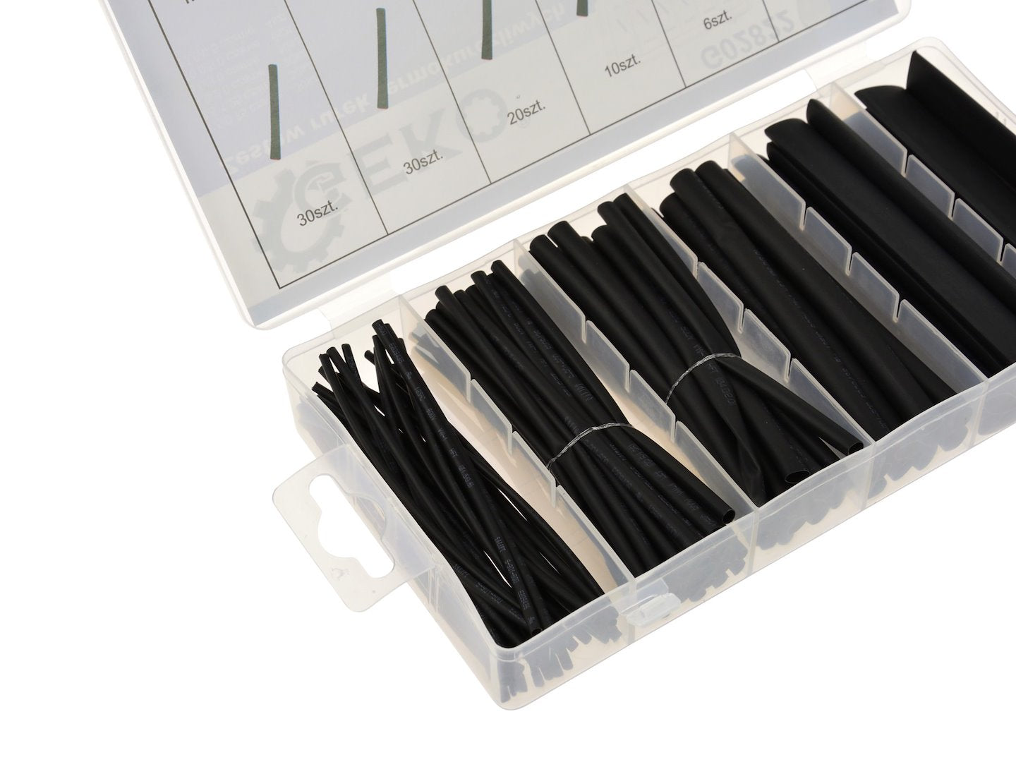 Assorted Heat-Shrink Tubing Kit, Black, 100 pcs