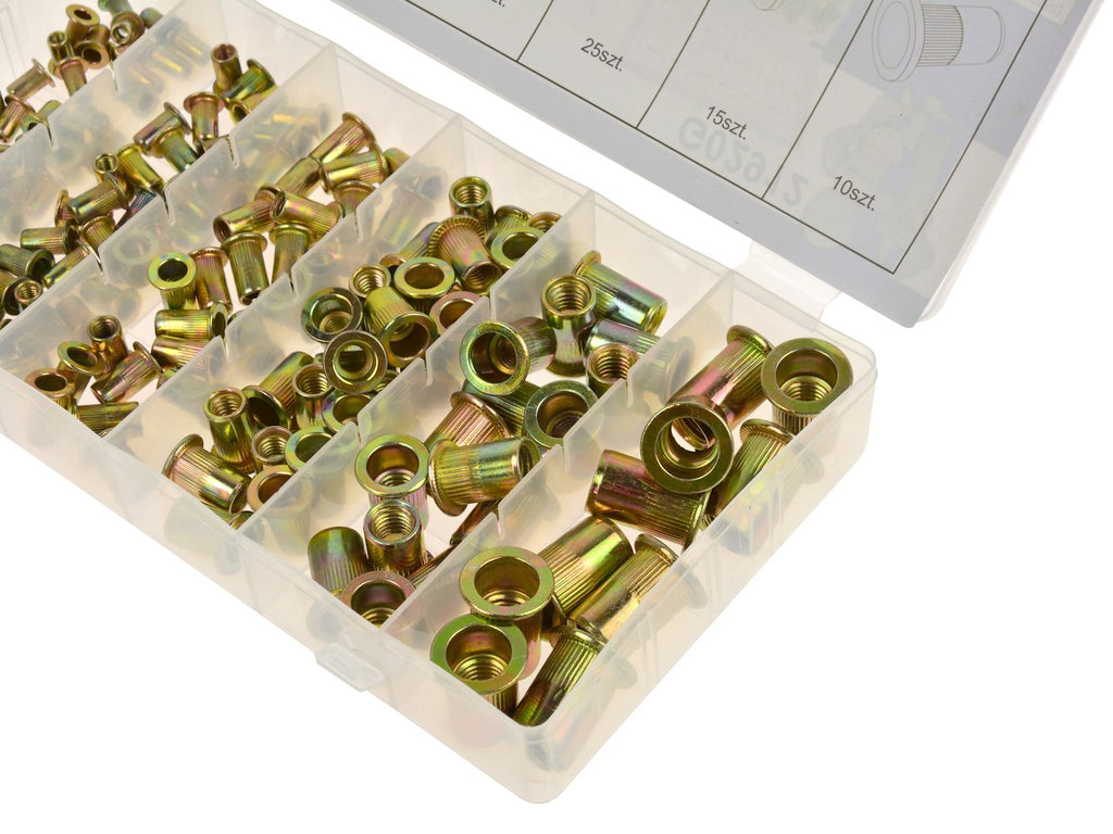 Steel Rivet Nuts Assortment, 150 pc