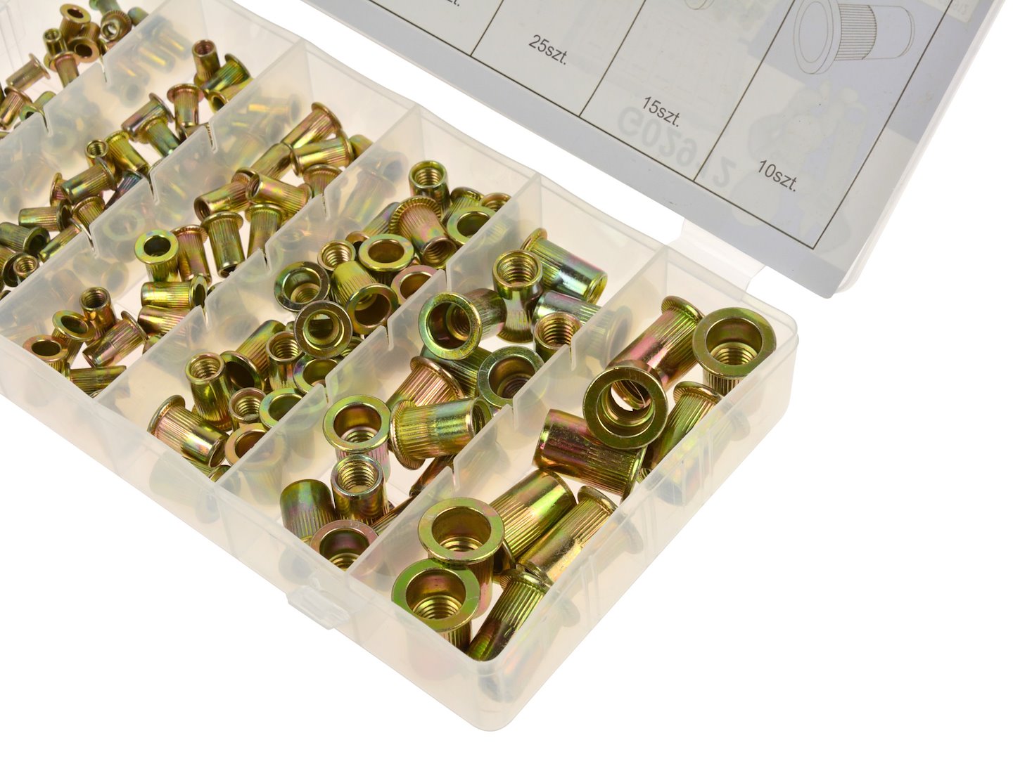 Steel Rivet Nuts Assortment, 150 pc