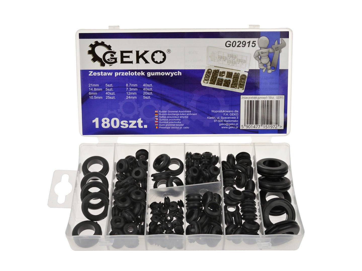 180 pcs Rubber Grommets Assortment Set