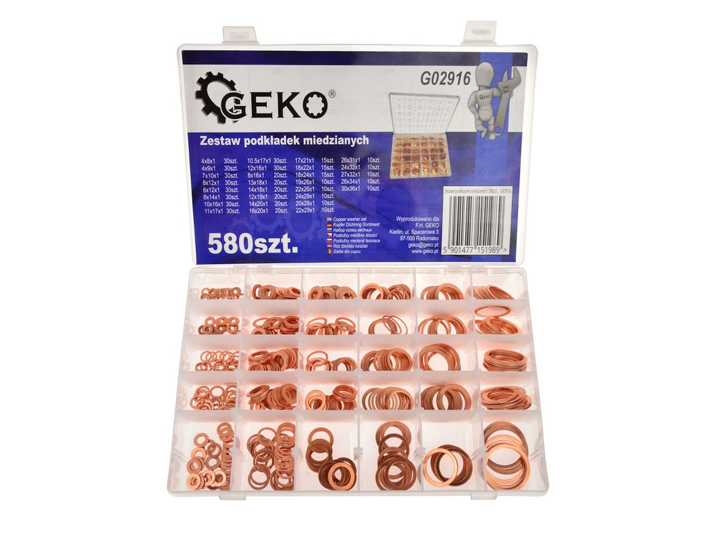 580-piece Metric Copper Washer Assortment