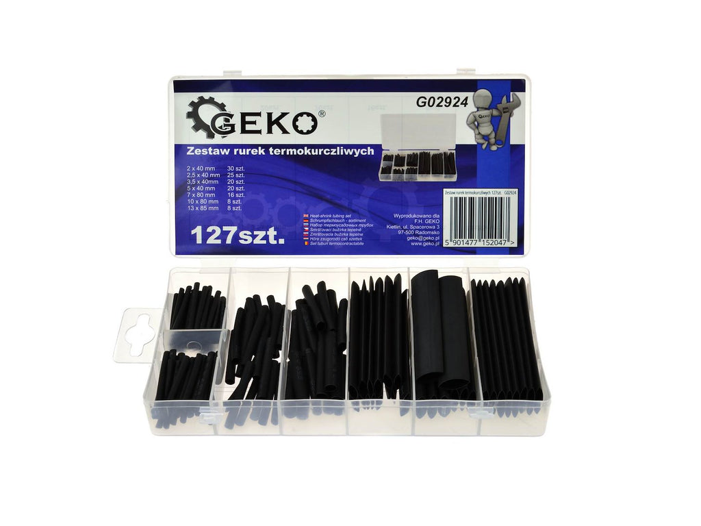 Assorted Heat Shrink Tubing Kit, Black — 127 pcs