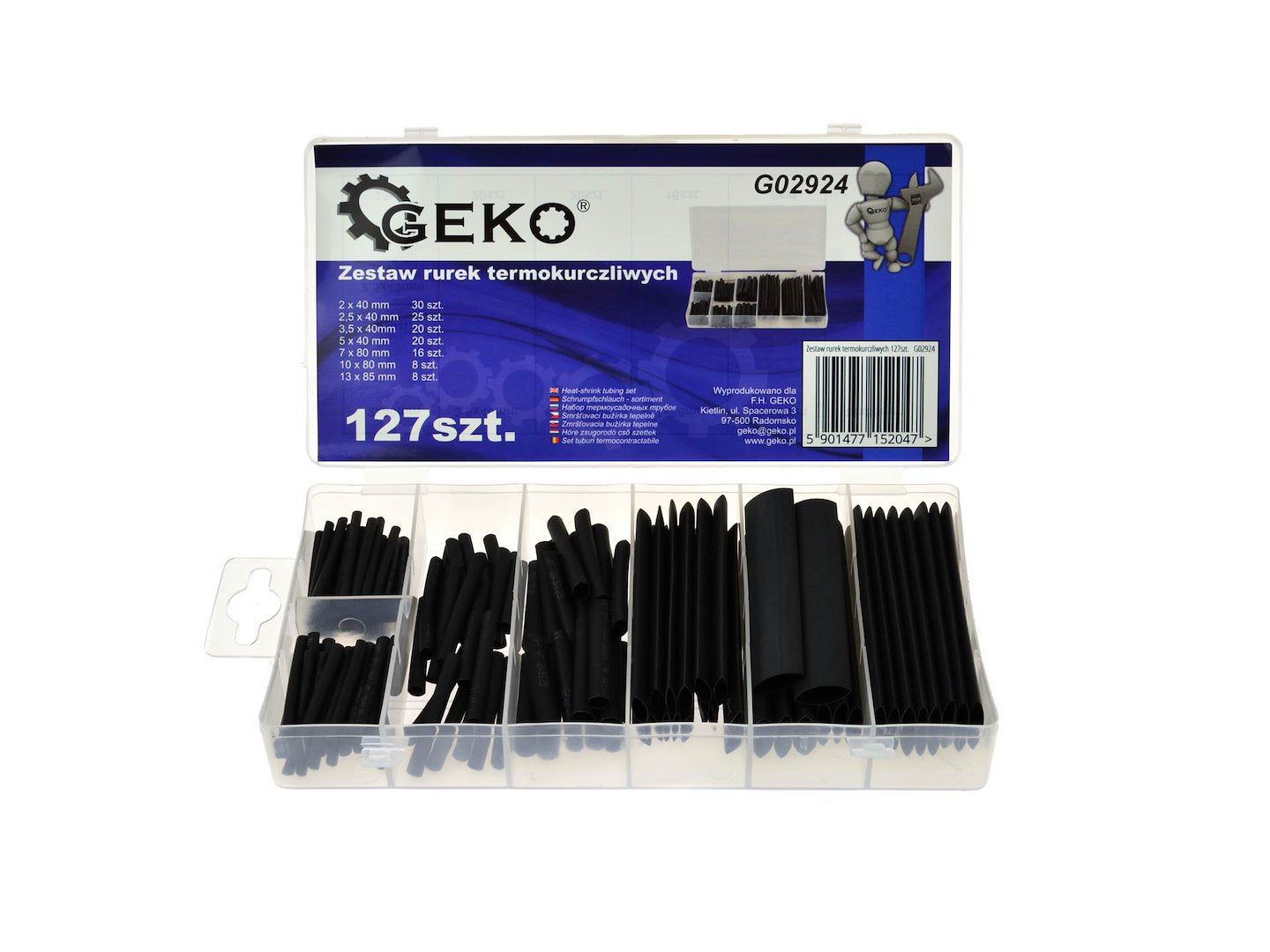Assorted Heat Shrink Tubing Kit, Black — 127 pcs
