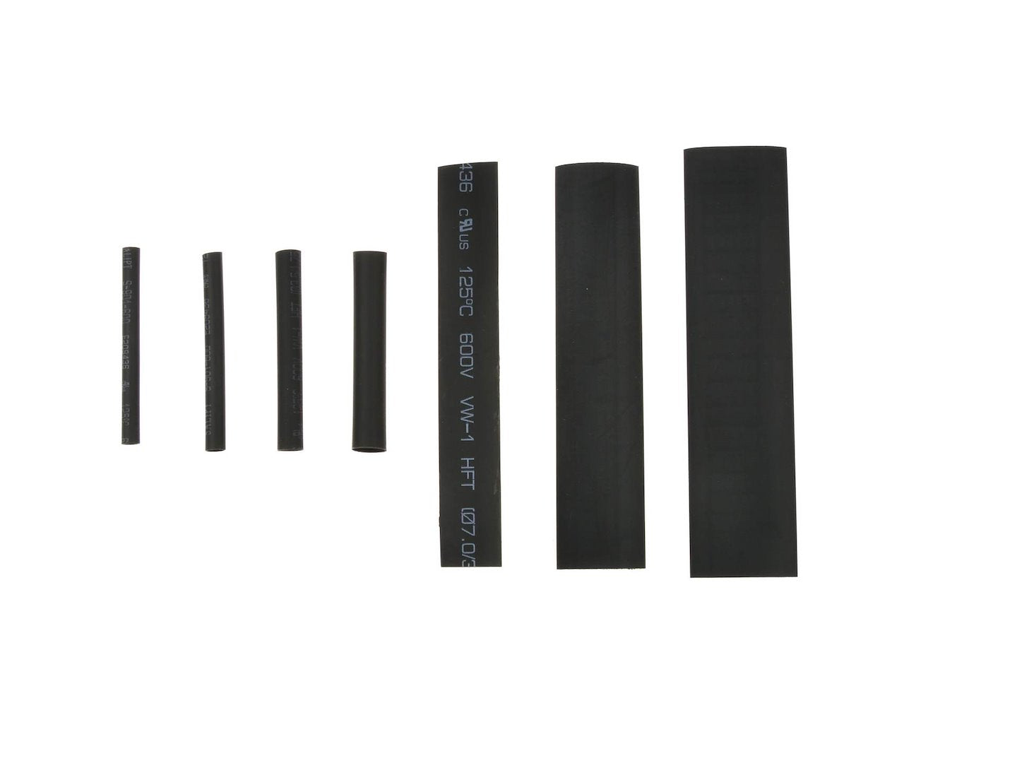 Assorted Heat Shrink Tubing Kit, Black — 127 pcs