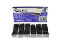 Assorted Black Heat-Shrink Tubing Kit, 196 pcs
