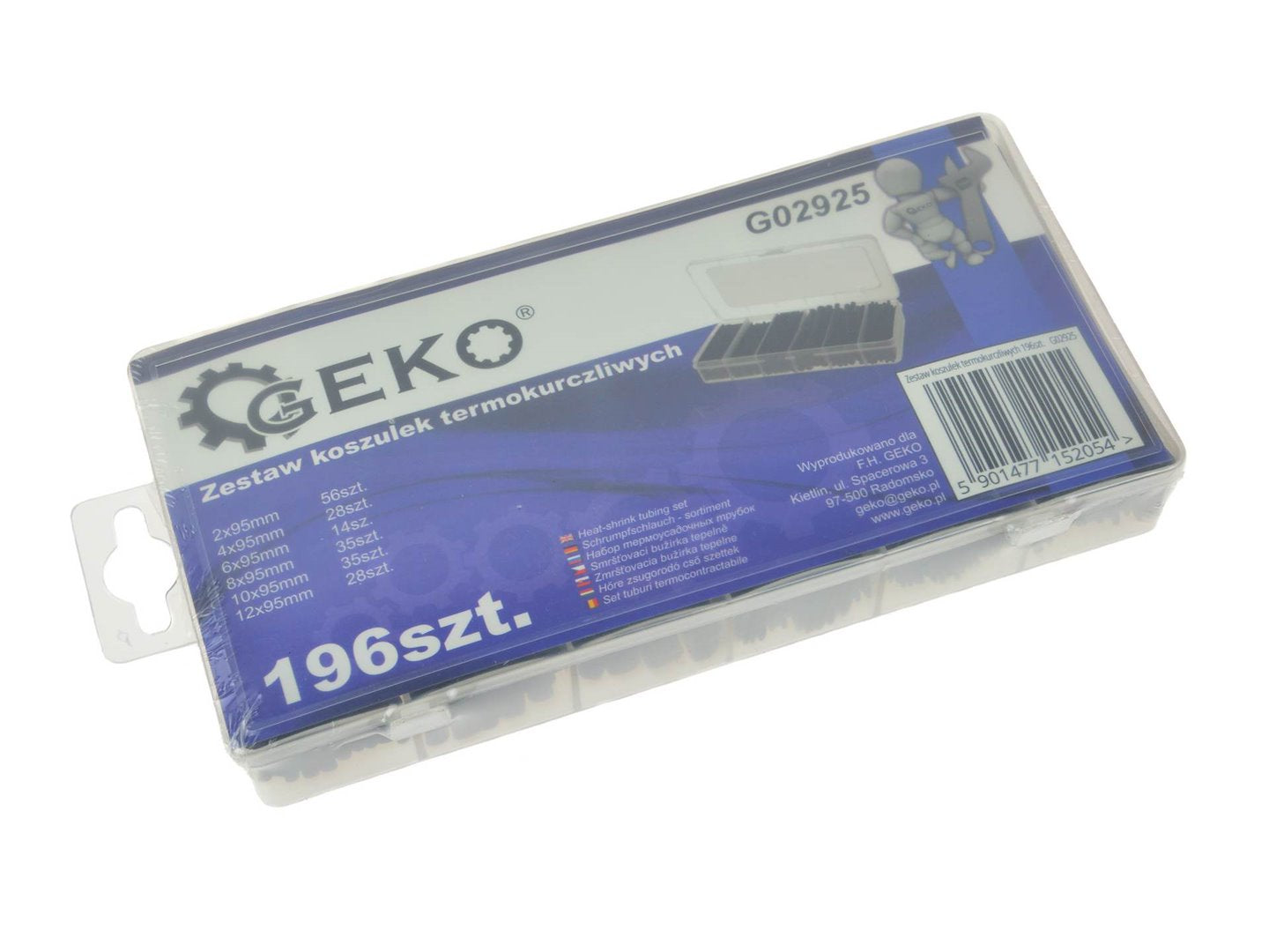 Assorted Black Heat-Shrink Tubing Kit, 196 pcs