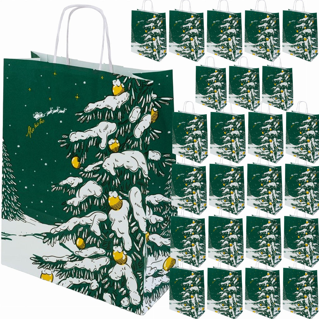 Christmas Gift Bags Green Tree 25 pcs