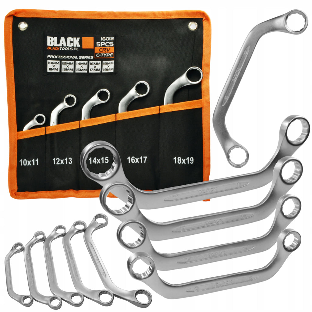 Alternator Box Wrenches Type C, Bent, 10-19mm
