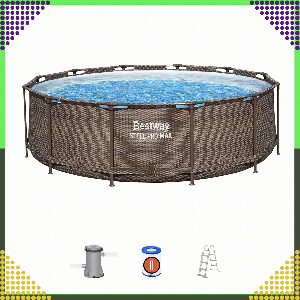 Bestway Steel Pro Max ümmargune karkassbassein 366 × 100 cm 56709