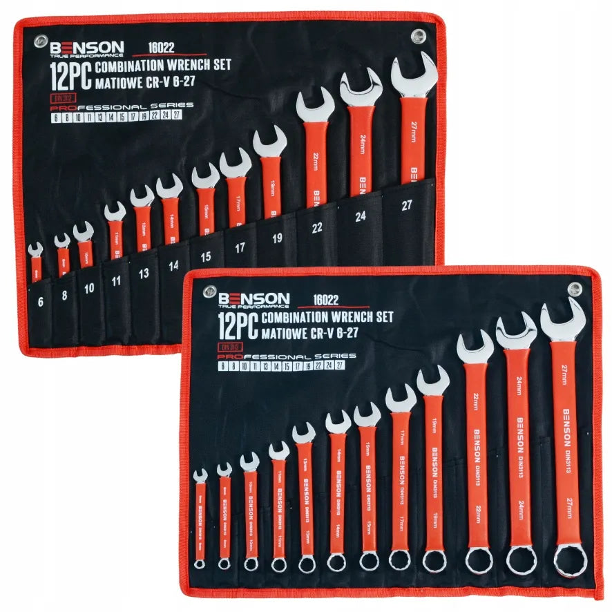 Benson by Black 12-osaline täiskomplekt mutrivõtmeid kummist, 6-27mm