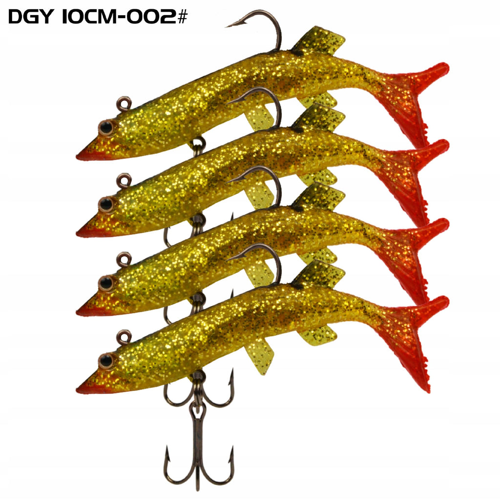 Reinforced Pike Soft Baits Set 10cm 4 Colors 16pcs