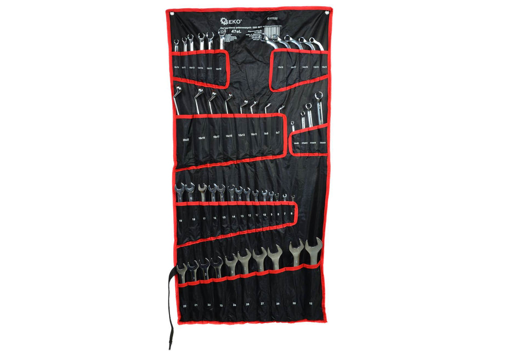 Polished Finish Combination Wrench Spanner Set 6-32mm 47 pcs CrV (Storage Roll)