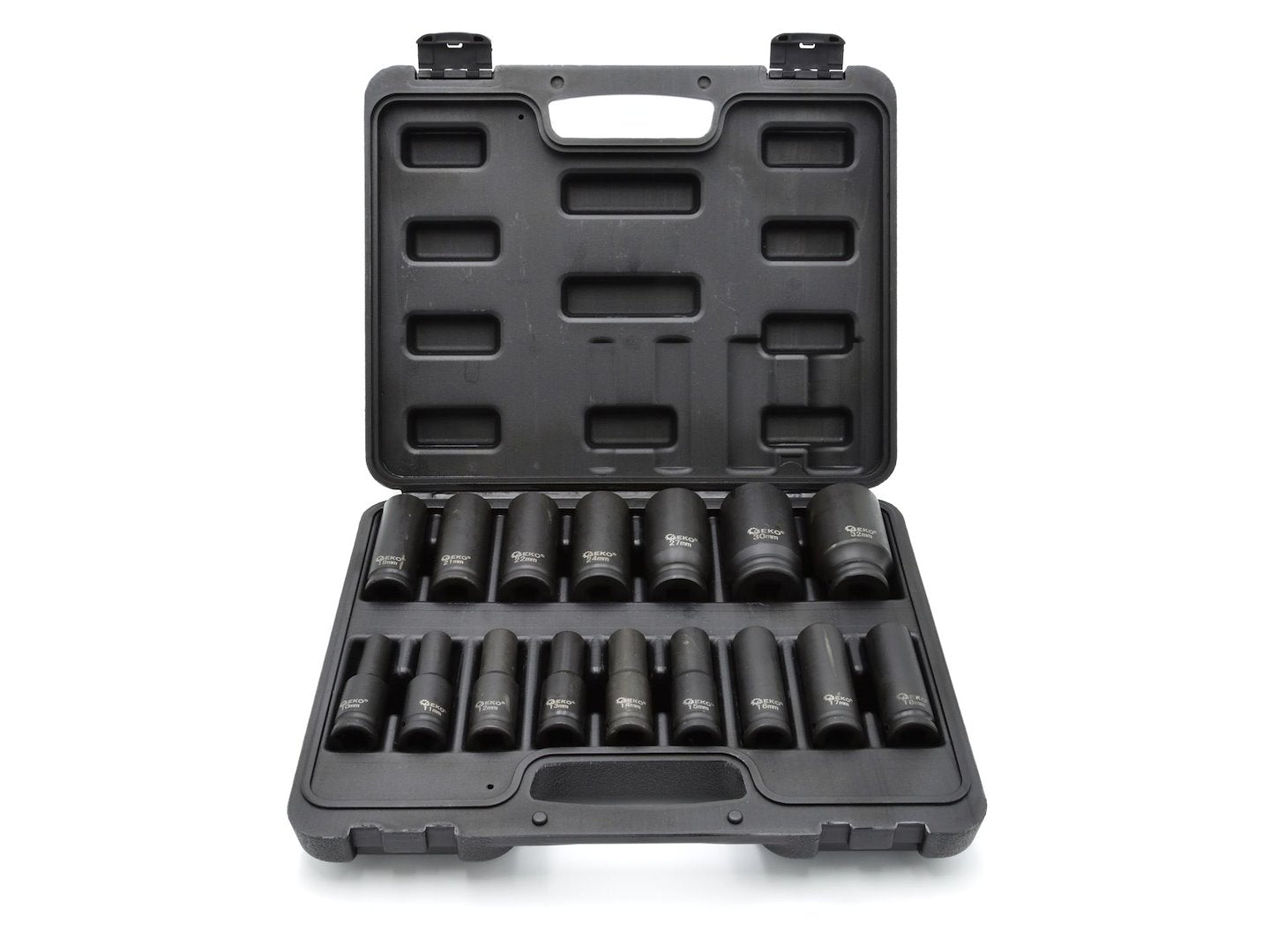 Long Impact Sockets Set 1/2" 10-32 mm (16 pcs)