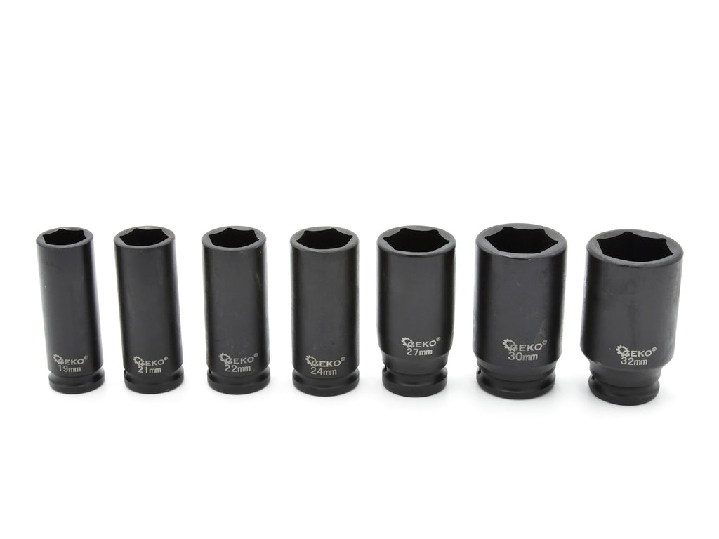 Long Impact Sockets Set 1/2" 10-32 mm (16 pcs)