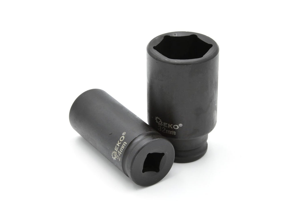 Long Impact Sockets Set 1/2" 10-32 mm (16 pcs)