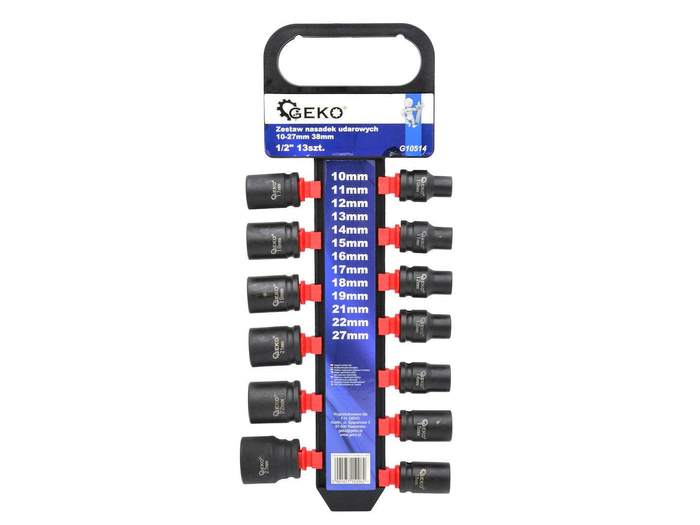Impact Sockets Set 1/2" 10-27 mm 38 mm (13 pcs)