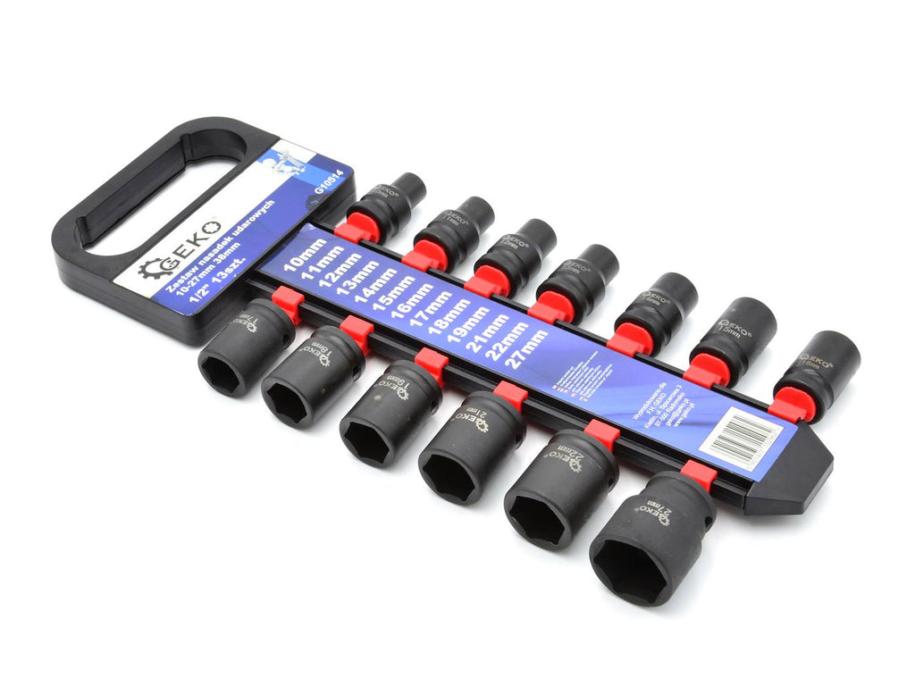 Impact Sockets Set 1/2" 10-27 mm 38 mm (13 pcs)