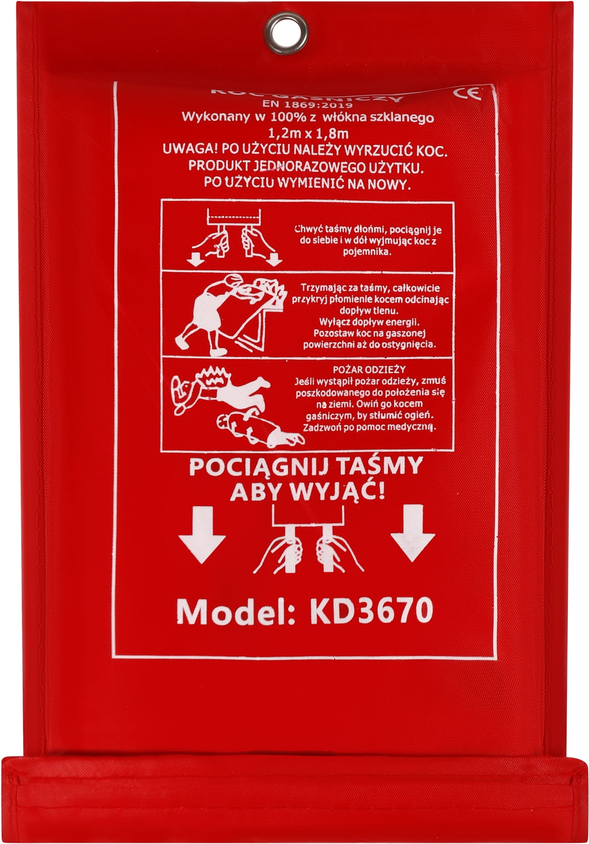 Fire blanket 1.2x1.8M fiberglass KD3670