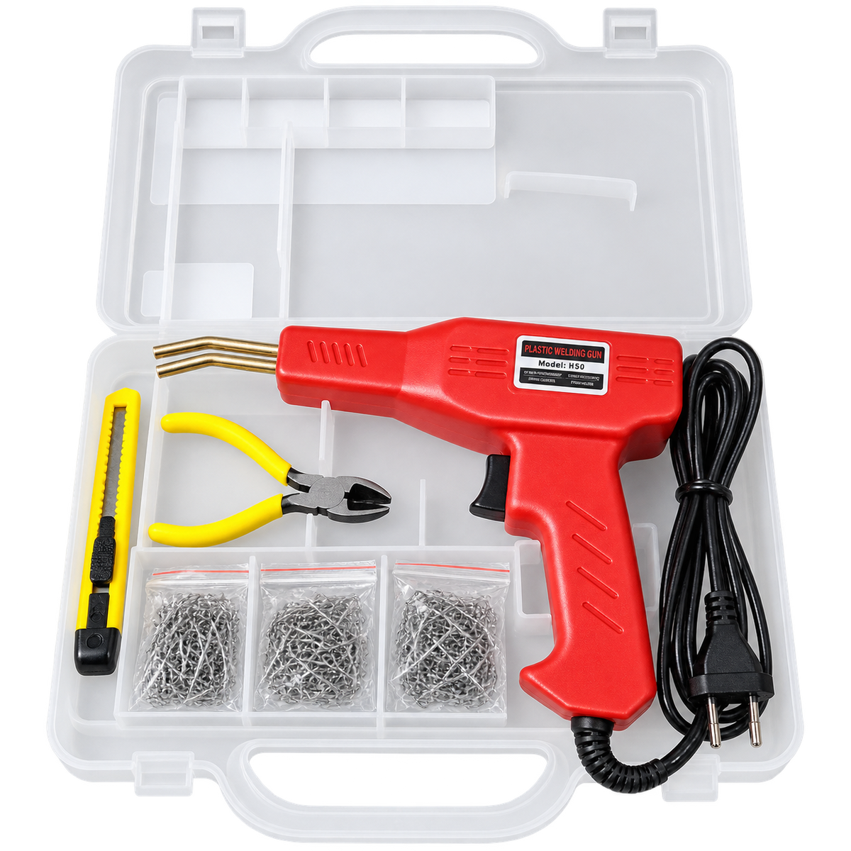 H50 Plastic Welding Gun 150W 220V – Hot Stapler Bumper Plastic Repair Kit