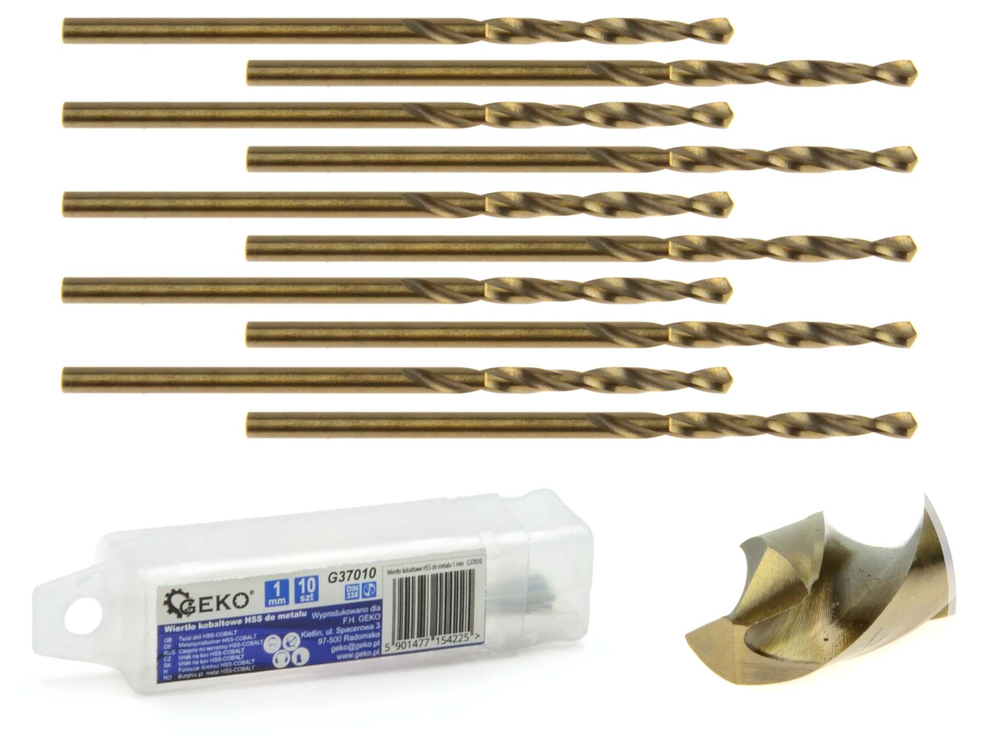 HSS Twist Drill for Metal with Cobalt, 1 mm – Pack of 10