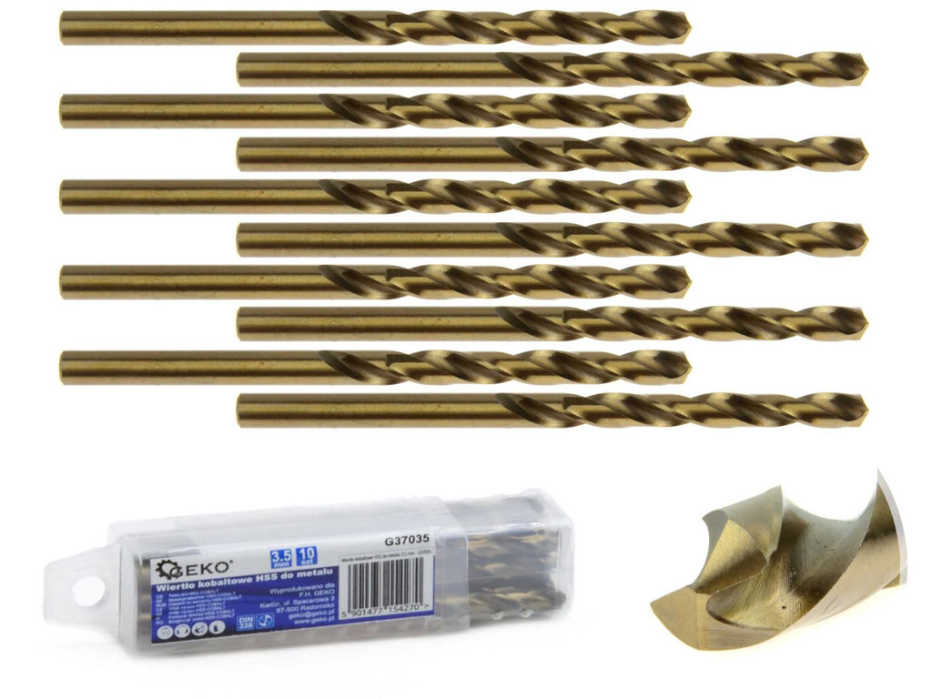 HSS twist drill for metal with cobalt 3.5 mm – Pack of 10