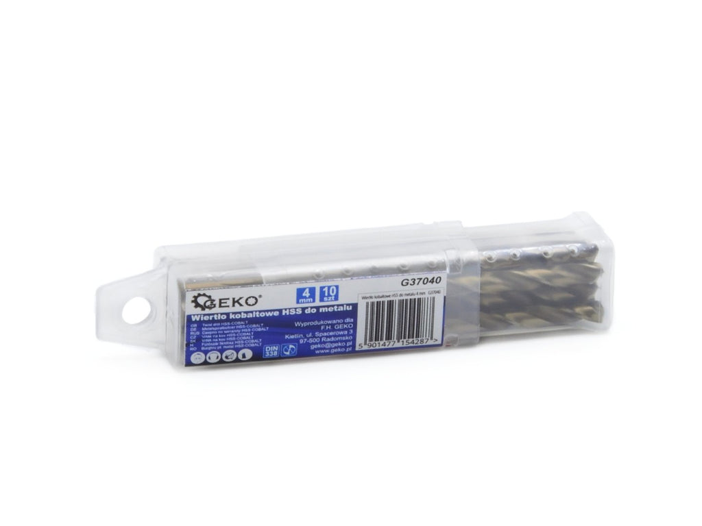HSS cobalt twist drill for metal, 4 mm – Pack of 10
