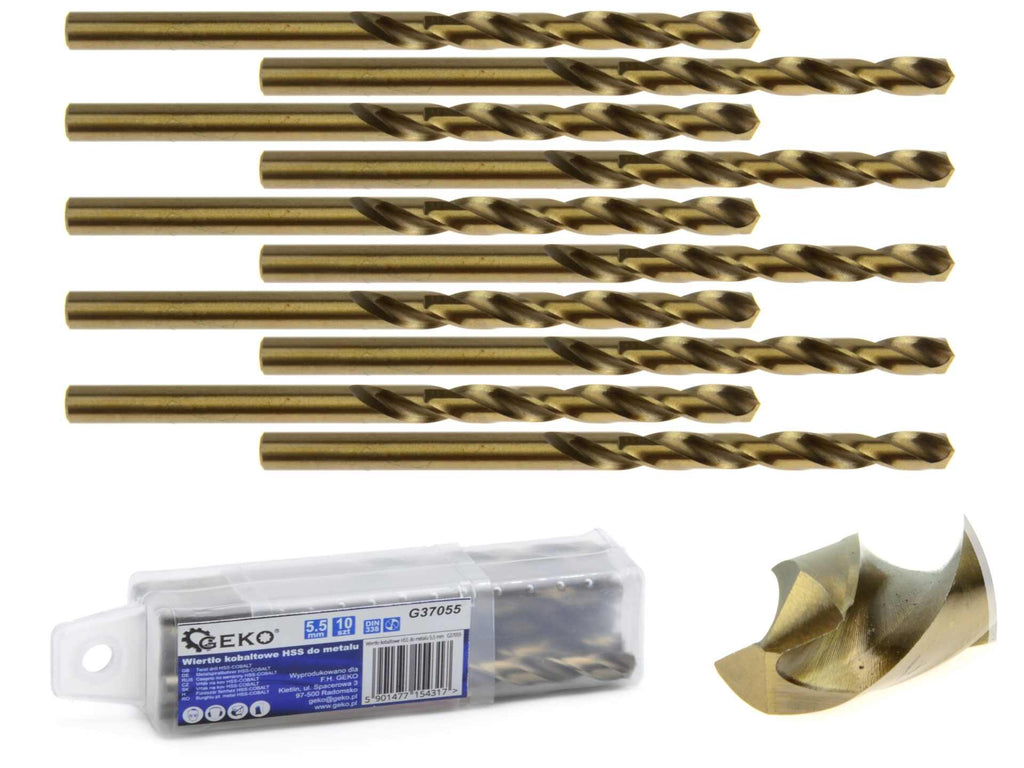 HSS twist drill for metal with cobalt 5.5 mm – Pack of 10
